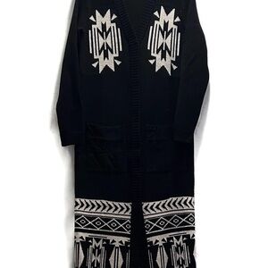 Haute Hippie Black Knit Coat XS 100% Merino Wool